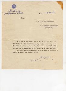 Lettera di conferimento, Cavaliere della Repubblica-1952